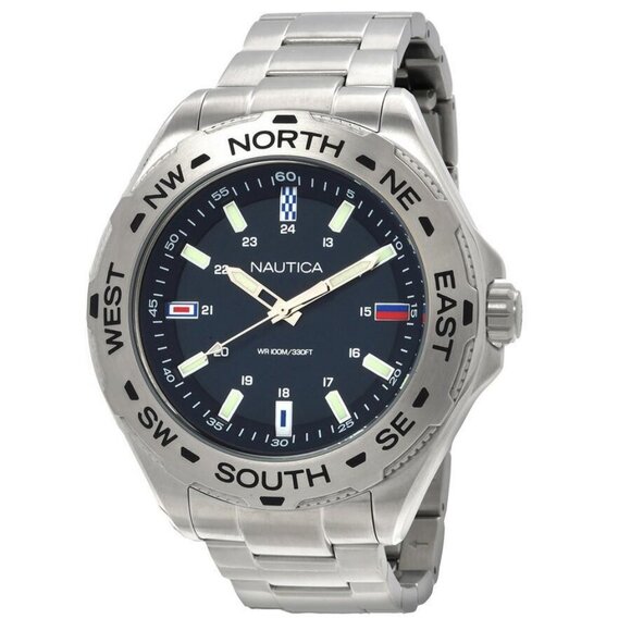 FX04652B NWT Nautica Fashion Men's Quartz Steel Authentic Watch - Picture 1 of 4